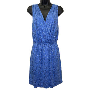 Chelsea & Violet Dress Small Floral Sequin Sleeveless Polynesian Pop Blue New